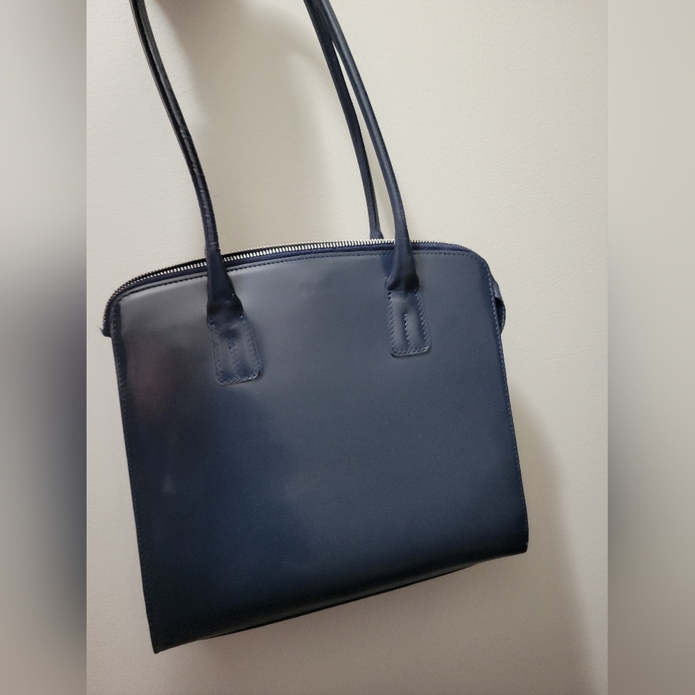 Furla Navy Blue Leather Tote